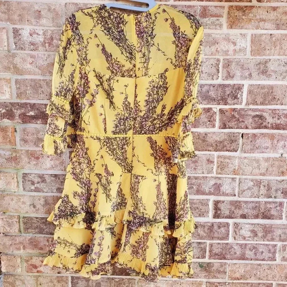 Keepsake LIGHT UP MINI DRESS IN GOLDEN WILDFLOWER FLORAL - Picture 2 of 4